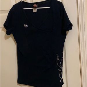 Crystal embellished Harley Davidson shirt